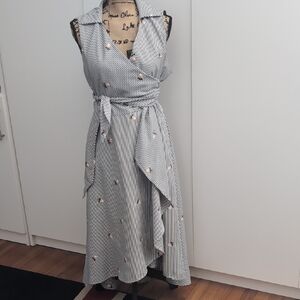 Calvin Klein Asymmetrical Black and White Dress